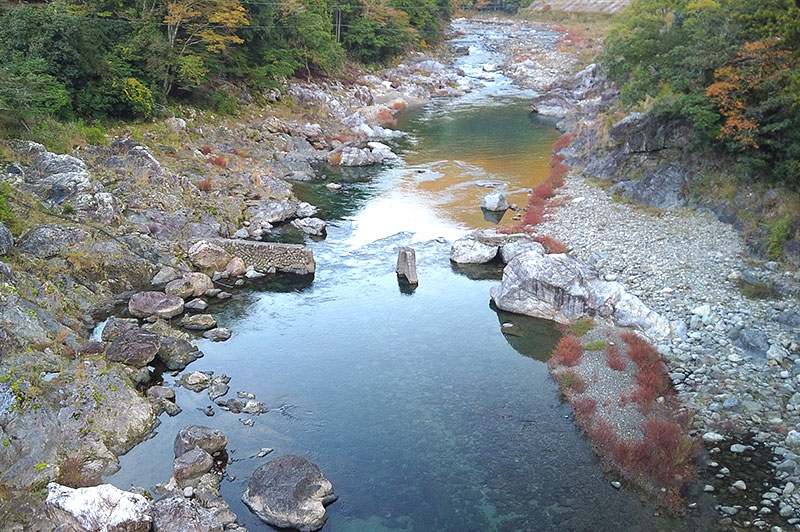 落滝橋からの川の様子