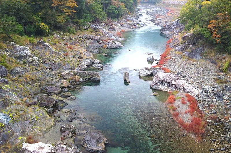 落滝橋からの川の様子