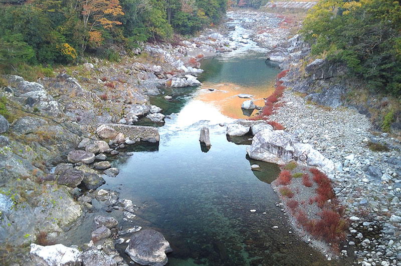 落滝橋からの川の様子