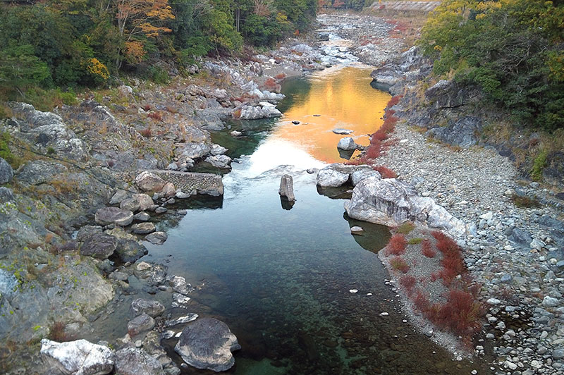 落滝橋からの川の様子