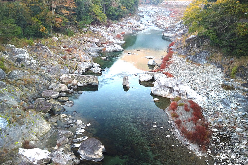 落滝橋からの川の様子