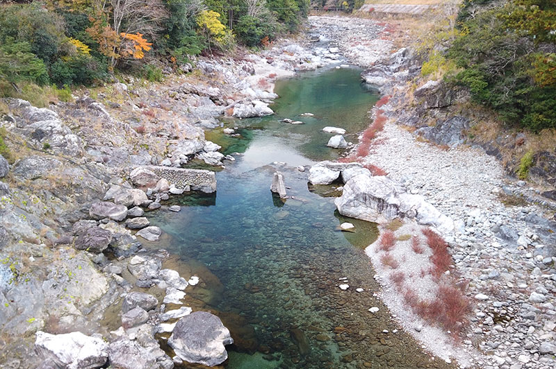 落滝橋からの川の様子