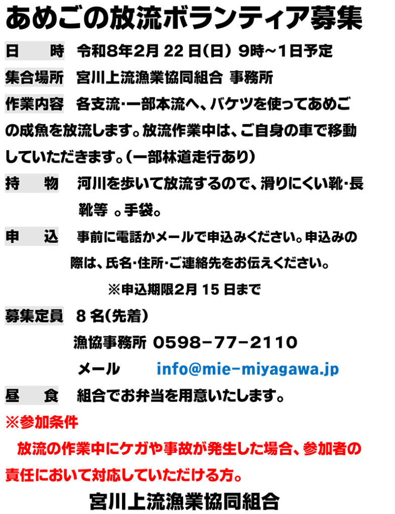 ボランティア募集の内容